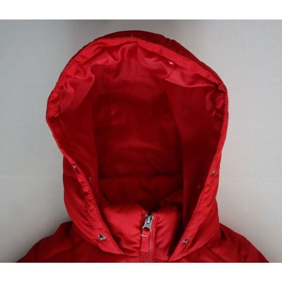 Aeropostale 8704AH11 Juniors Sz Small Red Hooded Winter Puffer Coat - Picture 3 of 8